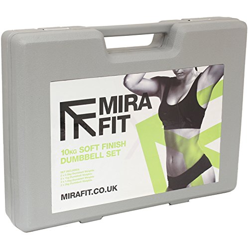 MiraFit 10 kg Kurzhantel-Gewichtsset mit Tragekoffer – Gelb/Blau/Orange/Rosa - 4