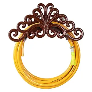 Sharpex Garden Ornamental Hose Hanger - Wall Mounted Watering Hose Holders - Heavy Duty Portable Irrigation Hose Hanger Only (Brown)