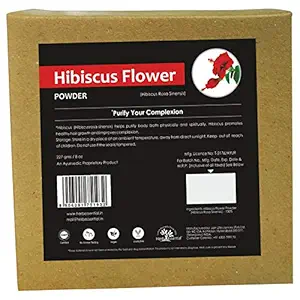 Herb Essential Pure Organic Hibiscus (Hibiscus rosa-sinensis) Powder 227g | For Hair Growth, Face Packs and Hair Care, NO Preservative added