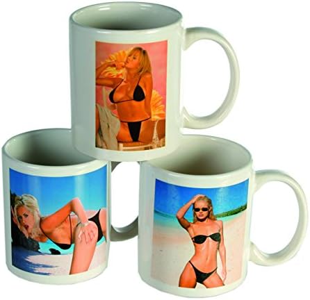 Heat Activated Sexy Lady Striptease Ceramic Mug - Watch Her Looses Her Bikini Before Your Eyes - New for 2015 Naughty Novelty Embarrassing Rude Practical Jokes - Xmas Secret Sexy Santa Stag Party Office Party Present Gift Idea - One Supplied
