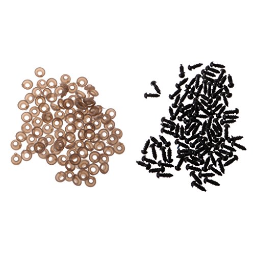 MagiDeal 100 Stück Teddyaugen Sicherheitsaugen Kunststoffaugen Puppe Augen 6mm / 8mm – Schwarz – 6mm - 8