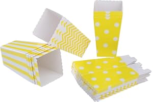 PALMFOX 36 Pcs Popcorn Boxes Carton Popcorn Paper Bags Petit Snack Bonbons Conteneurs pour Kid Mariage Fête d'anniversaire Décoration (Jaune)