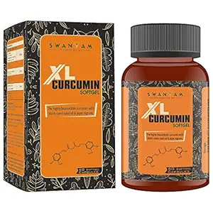 Swanyam Curcumin Capsules 1000 mg | Curcumin 95 with Piperine Capsules (with 95% Curcuminoids) | Curcumin Supplements| With Ginger Black Cumin Seed Oil Elemental Zinc Black Pepper 60 Soft Gel Capsules XL Curcumin