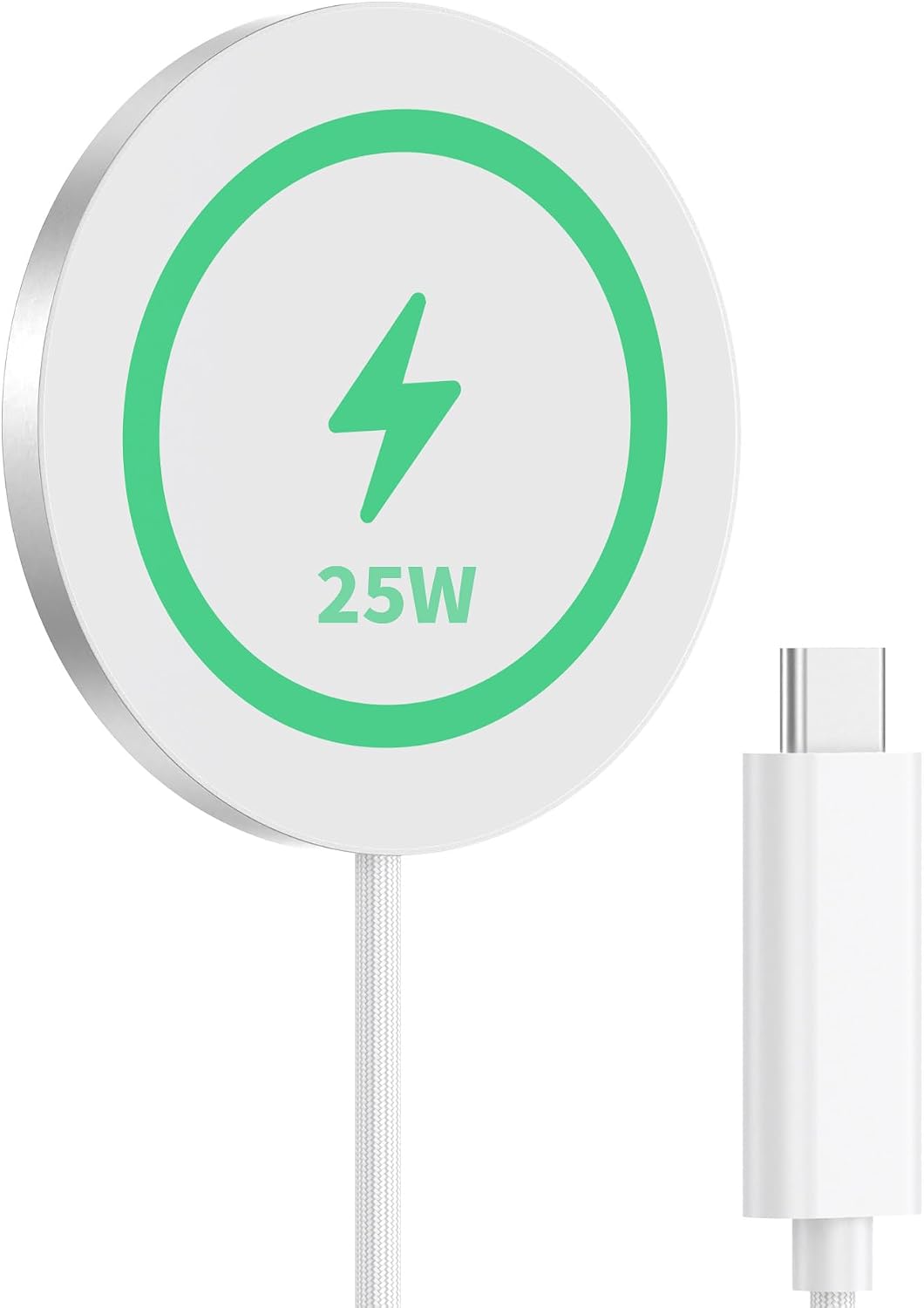 25W Wireless Charger for MagSafe, Ultra-Thin Magnetic Wireless Charger [Only for iPhone 17/16/15/14/13/12/AirPods] with Fast Charging, Strong Magnetic, Heat-Control Design, 1.2m Braided Cable