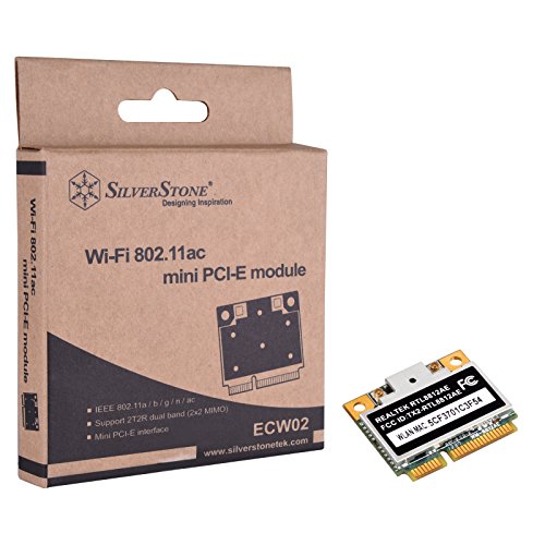 SilverStone SST-ECW02 – WIFI Mini PCI-E Erweiterungskarte, 802.11ac/a/b/g/n, 2.4GHz/5GHz Dual band, 2T2R, MIMO - 6