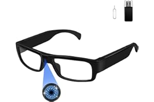 Tebetu Occhiali con Telecamera Nascosta, Microtelecamera Nascosta Spia HD 1080P, Mini Telecamera Nascosta Spia sens wifi, Occhiali Sportivi Per attività all'interno e all'esterno