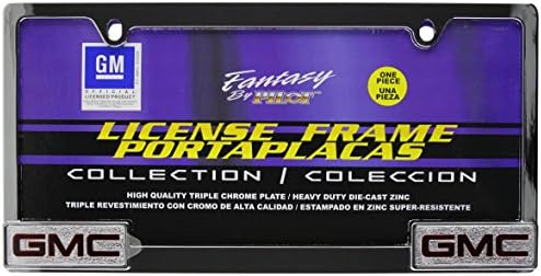 Bully WL041-C Chrome GMC License Plate Frame Holder Front or Back Bumper Shows Car Tags - Exterior Accessories for Trucks, Cars and SUVs - 1 Piece Genuine Licensed Product