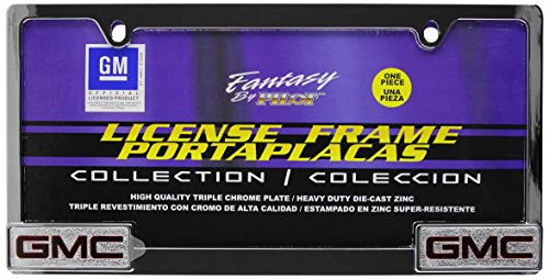 Bully WL041-C Chrome GMC License Plate Frame Holder Front or Back Bumper Shows Car Tags - Exterior Accessories for Trucks, Cars and SUVs - 1 Piece Genuine Licensed Product