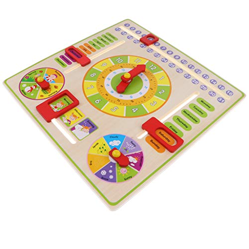 Montessori Calentario Reloj de Madera