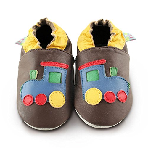 Snuggle Feet Soft Leather Baby Shoes | Toddler Shoes | 0-6 months, 6-12 months, 12-18 months, 18-24 months, 2-3 years (18-24 months, Train)