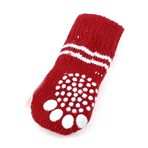 SODIALR-2-Pairs-Red-Green-Tree-Paw-Pattern-Elastic-Anti-Slip-Pet-Dog-Socks