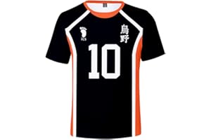 LKY STAR Haikyuu!! Kageyama Tobio Volleybal Club T-Shirts para niños, Anime Haikyuu Cosplay 3D Casual Camiseta de Hinata Shouyou
