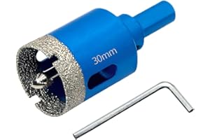 Teronbeta Diamond Hole Saw 30 mm with Centre Drill, Professional Brazed Diamond Core Hole Drill for Tiles, Porcelain, Ceramic, Glass, Quartzite, Marble