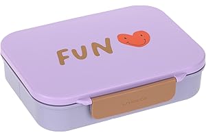 LÄSSIG Kinder Brotdose Frühstücksbox BPA-frei mit herausnehmbarer Trennung/Bento-Lunchbox Little Gang Heart lilac