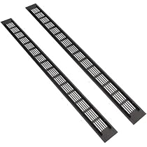 MS Beschläge Lüftungsgitter 60x480 Mm – Schwarz Beschichtet, Aluminium, Für Belüftung In Räumen & Möbeln