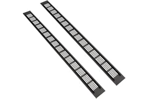 HOOPEVER 2 Pcs Black Air Vent Grille Cover 600mm x 50mm Aluminum Alloy Kitchen Air Vent Cover Cupboard Vents 24 x 2 Inch Fridge Vent Louvred Wall Vent Grille Ventilation Cover