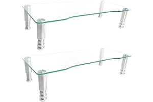 Hemudu 2 Supporto Monitor Scrivania, Rialzo Monitor con Altezza Regolabile, Porta PC Portatile per TV LCD LED a schermo piatto, Laptop/Computer/Xbox One, 56X23X8.6cm, Supporto PC Peso Massimo 40kg