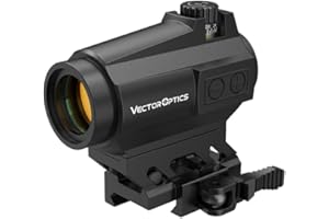 Vector Optics Maverick-II Plus 1x22 DBR Double-Reticle Red Dot Sight w/Cantilever QD Riser & Low Picatinny/Weaver Mount w/Safety Button and Flip-up Lens Cap - SCRD-PD12
