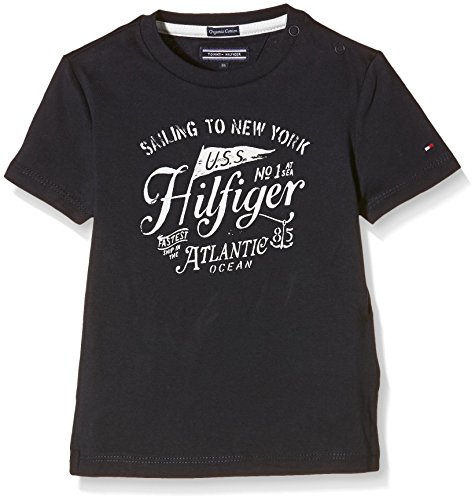 Tommy Hilfiger Boy's Atlantic Cn Tee S/s Top, Blue - Blau (NAVY BLAZER 431), 80