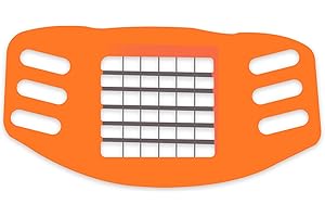 AEX Chip Cutter, Garden Shredder & Potato Chipper: Stainless Steel French Fries Cutter, Veggie Slicer &Boil Egg Chopper for HealthyNut fruits [Orange]