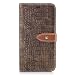 Produktbild Huawei P10 Lite Hülle, Chreey Premium Krokodil Leder Wallet Tasche Metall Schnalle Flip Cover Stilvoll Handyhülle Schutz Case [Hellbraun]