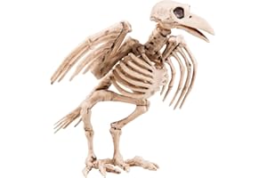Boland 72093 - Deko-Figur Krähenskelett, Größe ca. 18 cm, aus Kunststoff, Knochen, Skelett, Dekoration, Halloween, Karneval, Mottoparty