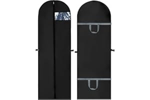 ROYUEXT kleidersack lang 180×60cm 2 Stück, faltbare Kleidersäcke mit Reißverschlüssen, haltbar und mottenfest staubdicht für Kleider Mäntel PEVA