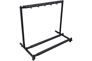 HARBIN-STAR Supporto per Chitarra Piano Stand per 5 Chitarre o Bassi Supporto Riempita di Schiuma per Tenere le Chitarre Acustiche Elettriche o di Basso