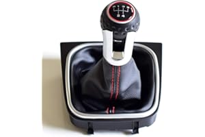 Hacreyatu Pomo de cambio manual de 5 velocidades para Golf 6 MK6 GTI GTD R20 2009-2013 (5 marchas)