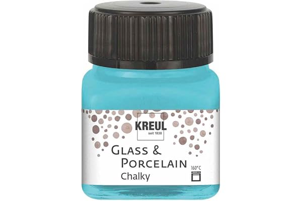 KREUL 16638 - Glass & Porcelain Chalky Ice Mint, 20 ml verre, doux - Peinture mate pour verre et porcelaine à base d'eau, séchage rapide, opaque
