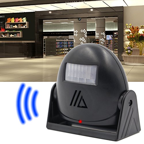 Preisvergleich Produktbild Ladenglocke, AmyTech Zutrittsmelder Bewegungsmelder Durchgangsmelder mit PIR Sensor Schwarz