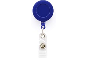 CKB Ltd® 10x Blu Reale Retractable ID Badge Reels. Retrattile ID Badge bobine con anello di clip da cintura Tirare Ski Pass Holder Recoil. Identificazione Portabadge Tesserino di Riconoscimento