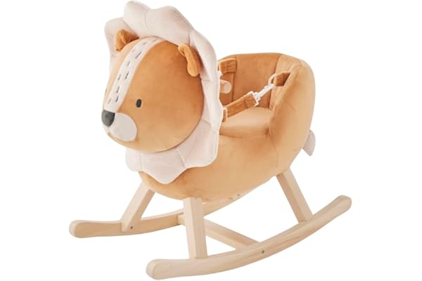 NOUKIE'S - Bascule pour bébé - Lion Babou - À partir de 10 Mois - avec Ceinture de sécurité