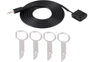 Dweekiy Câble auxiliaire, Adaptateur de câble auxiliaire Audio pour Voiture pour 6000CD Mondeo Fiesta avec clés de Suppression de CD 148cm/58.3inch Câble AUX
