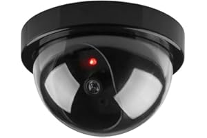 BW Dummy Camera, Home Security Fake Camera Imitation Dummy Security Camera Dome With Flashing LED Light