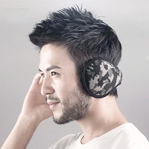Fashionable Camouflage Knitted Earmuffs Adult Warm Ear Cover Earmuffs,Black