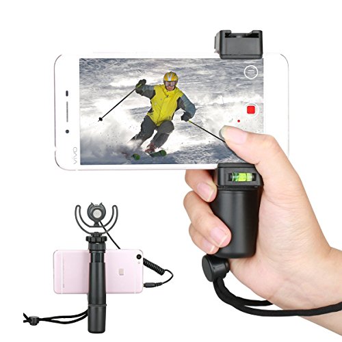 F-Mount Smartphone Griff Rig mit Handschlaufe, Stativ Mount Adapter & Cold Shoe Mount fÃ¼r LED Videoleuchte und MikrofonÂ â€“Â fÃ¼r iPhone, Samsung, HTC, Huawei, Google, Android (F-Mount nur)