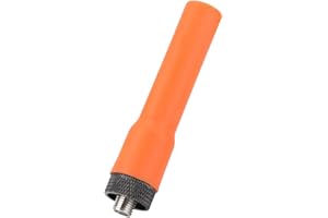 Bewinner Antena de Alta Ganancia VHF/UHF 2.15 DBI BNC Hembra, SMA Hembra, Doble Frecuencia, Suave y Flexible, Naranja, para Walkie Talkie, Universal