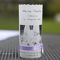 8x Lichthülle Windlichter Tischdeko mit Foto Taufe Kommunion Konfirmation grau Handarbeit binnbonn