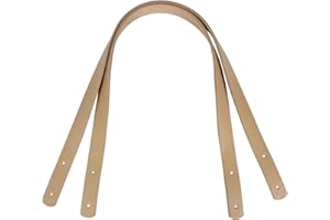 besbomig 2 Pezzi Manici per Borsa Tinta Unita Rivetto Tracolla di Ricambio in PU 60CM Accessori per Borsa a Mano Borsetta Portafoglio,Beige