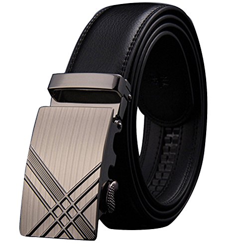 Preisvergleich Produktbild Vococal® 120cm Herren Gürtel - Einstellbare PU Leder Automatisch Buckle Männer Belt Ledergürtel Hüftgurt, Stil 1