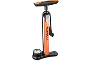 Bike Pump,MOHEGIA Bicycle Floor Pump with Gauge,High Pressure 160 PSI Fits Schrader and Presta Valve,for Tyre,Balls,Balloons,Inflatables