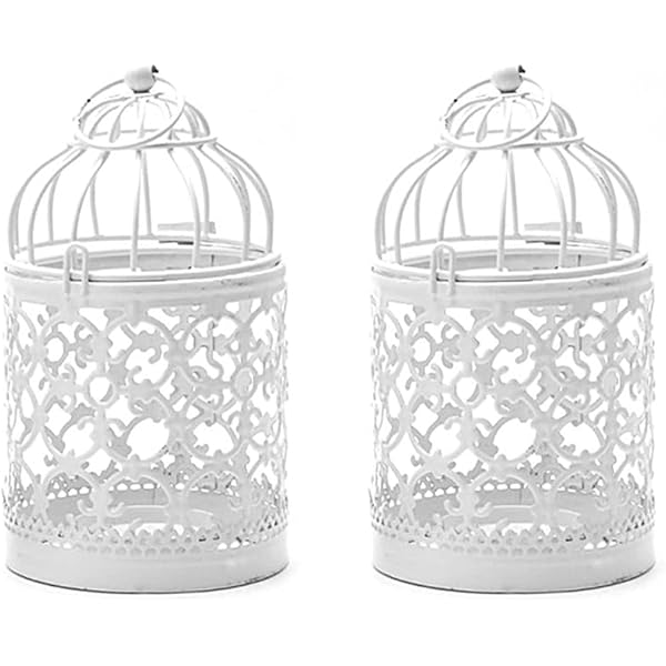 Hovico Sall Etal Tealight Hanging Birdcage Lantern, 2Pack Decorative Candle Lanterns, Etal