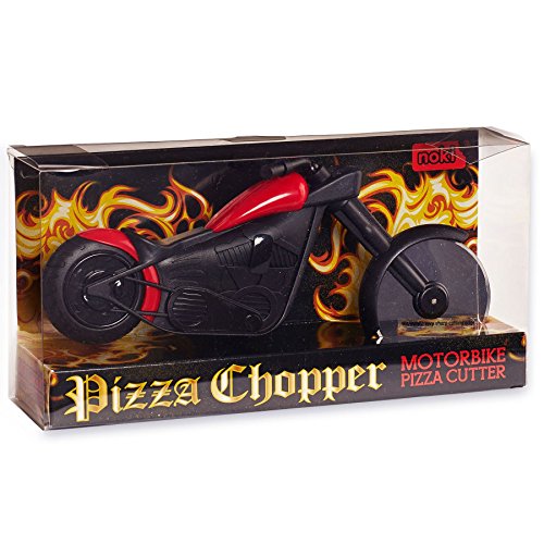 Pizza Chopper Motorrad Pizzaschneider Edelstahl Klinge Ergonomischer Griff aus Kunststoff Spülmaschinenfest 22 cm Länge 6,5 cm Durchmesser Rad - 2