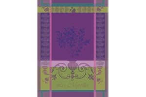 GARNIER-THIEBAUT USA Garnier-Thiebaut, Myrtilles Violet, (Blueberries), Woven French Kitchen Towel, 100% two-ply twisted cotton Cotton, Made in France