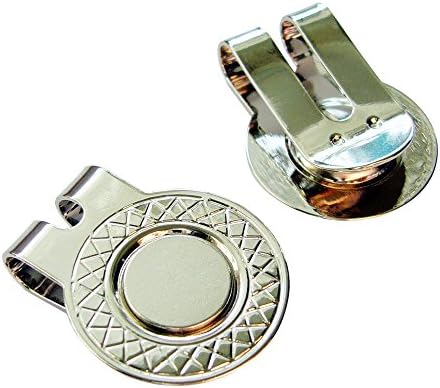 2 Silver Magnetic Hat Clips for Metal Golf Ball Markers