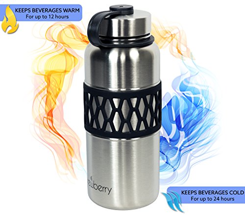 Brewberry Weithals Premium Isolierte Edelstahl Trinkflaschen, Thermosflasche Und Reisetasse Für Heiß- Und Kaltgetränke, 946 ml - 3