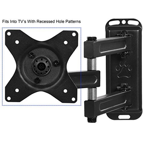 Cheetah Mounts ALAMEB TV Wandhalterung für 30- 81 cm (12- 32 Zoll) LCD LED Bildschirme und Monitore Halterung 38 cm Ausziehbar (15 Zoll); VESA mm 75 X 75; 100 X 100; 160 X 160; 200 X 200 und max. 13,6 kg. Neigbar Schwenkbar mit Drehung. Wand Halterung beinhaltet 3 m Hochgeschwindigkeits HDMI Kabel mit Ethernet und Strapazierfähigem Gewebemantel und 15 cm Magnetische 3 Achsen Wasserwaage mit 3 Libellen. - 8