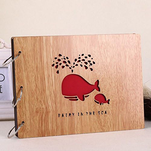 Agent T Self Adhesive Photo Album, Wood Scrapbook Anniversary Photo Album ( Cute Whale)