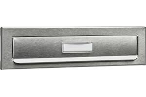 BURG-WÄCHTER Burg Wächter Panneau extérieur en acier inoxydable avec porte-nom, fente pour lettres, rabat postal, Porta 791 Ni, 266 x 88 x 9 mm, argenté